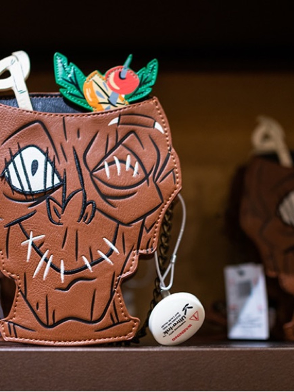 Disney Parks Loungefly Sam's Zombie Shrunken Head Tiki Crossbody Bag